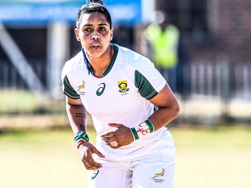 BRAKPAN, SOUTH AFRICA - AUGUST 13:  Zenay Jordaan of South Africa during the Women's World Cup qualifier match between Madagascar v South Africa at Bosman Stadium on August 13, 2019 in Brakpan, South Africa. (Photo by Sydney Seshibedi/Gallo Images)